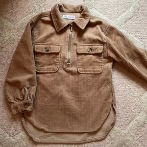 Zara girls corduroy shacket/long sleeve shirt